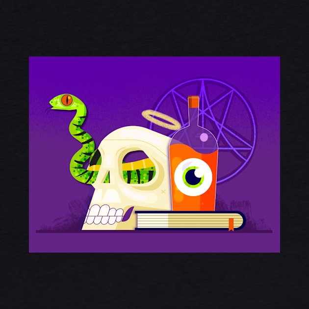 Skull and Snake by jamesboast